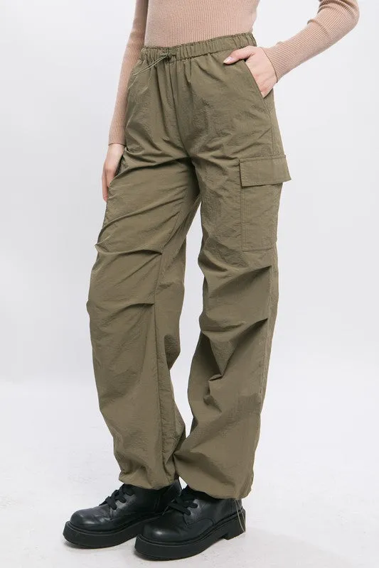 Loose Fit Cargo Pants with Parachute Design