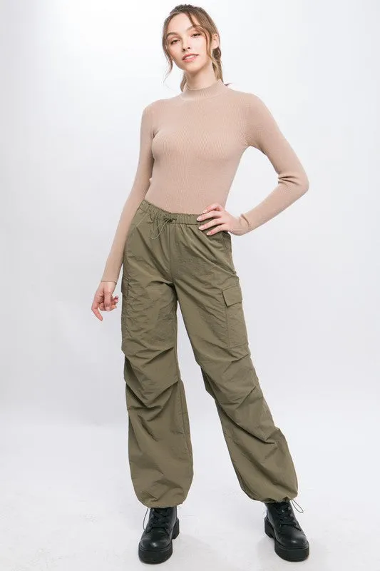 Loose Fit Cargo Pants with Parachute Design