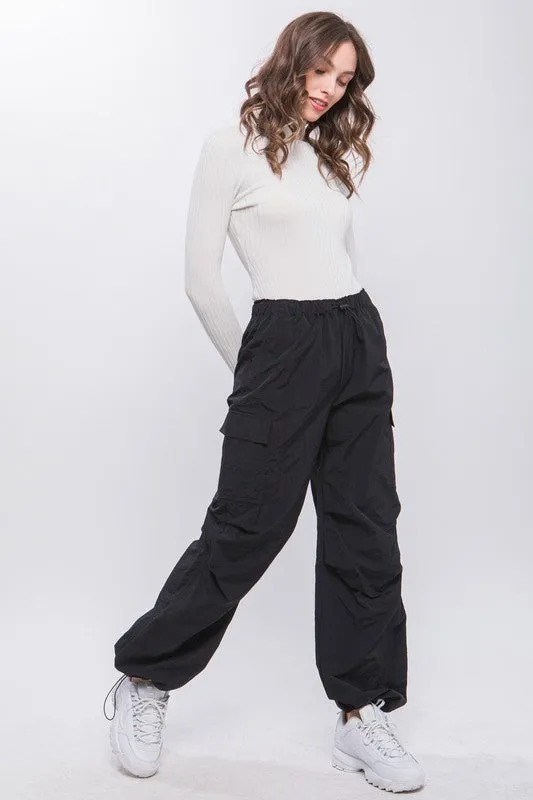 Loose Fit Cargo Pants with Parachute Design