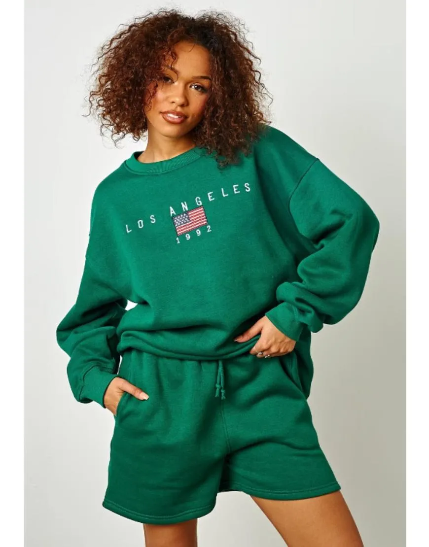 Los Angeles Sweatshirt Fleece with Oversized Logo