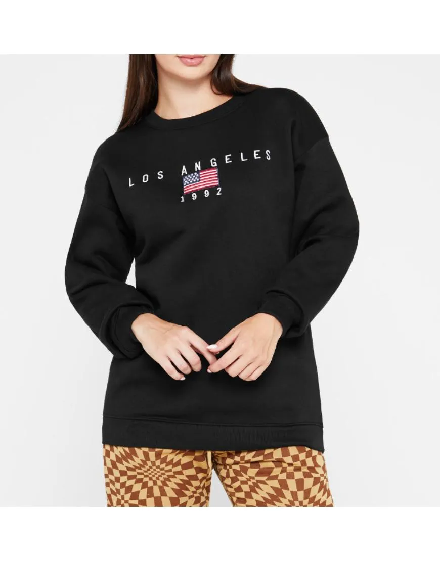 Los Angeles Sweatshirt Fleece with Oversized Logo