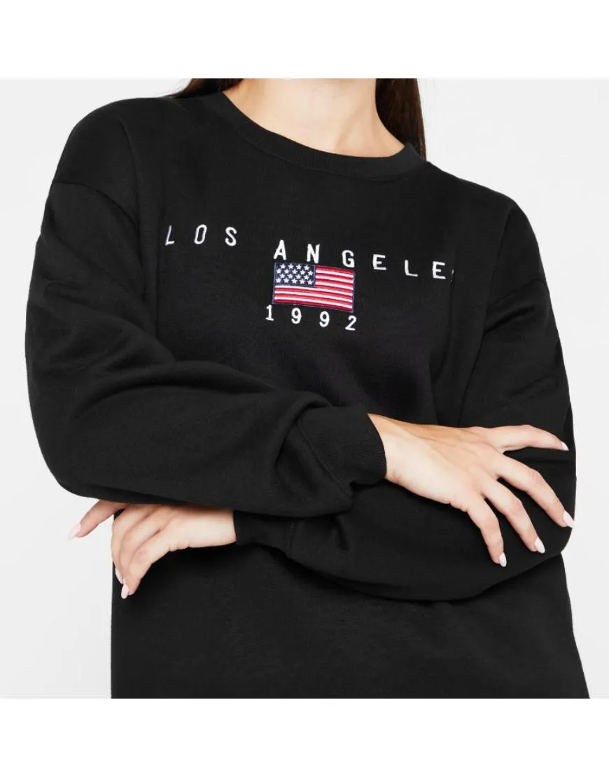 Los Angeles Sweatshirt Fleece with Oversized Logo