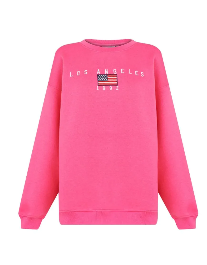 Los Angeles Sweatshirt Fleece with Oversized Logo