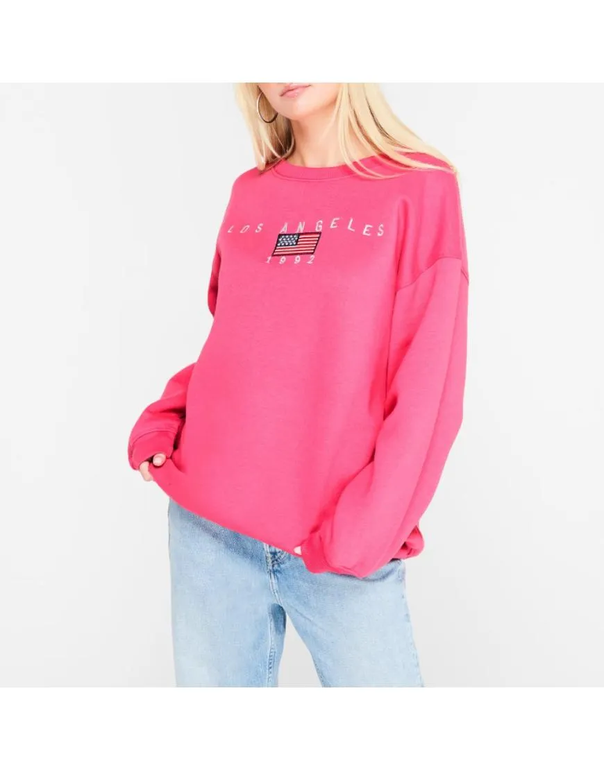 Los Angeles Sweatshirt Fleece with Oversized Logo