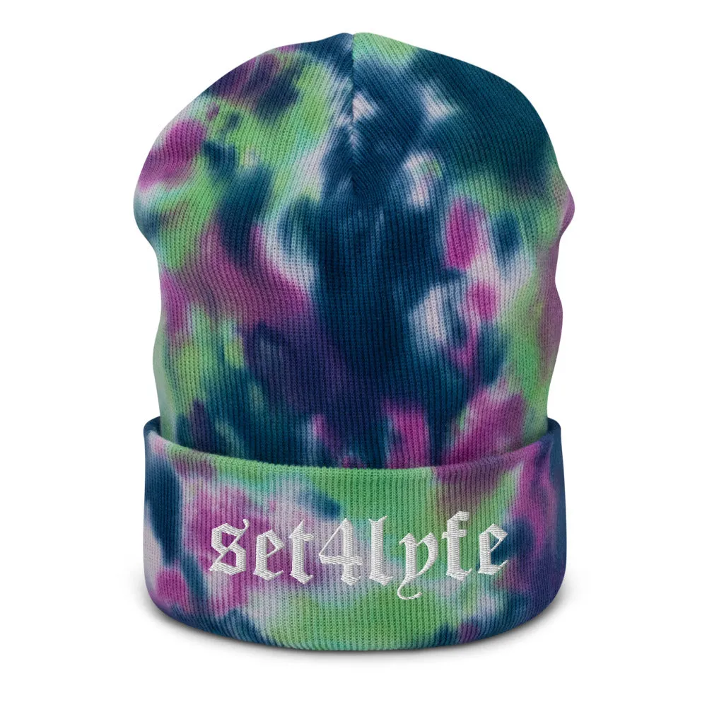 Low-key tie-dye beanie price availability.