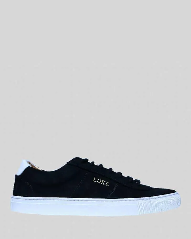 Luke Palm Black White Suede Trainer