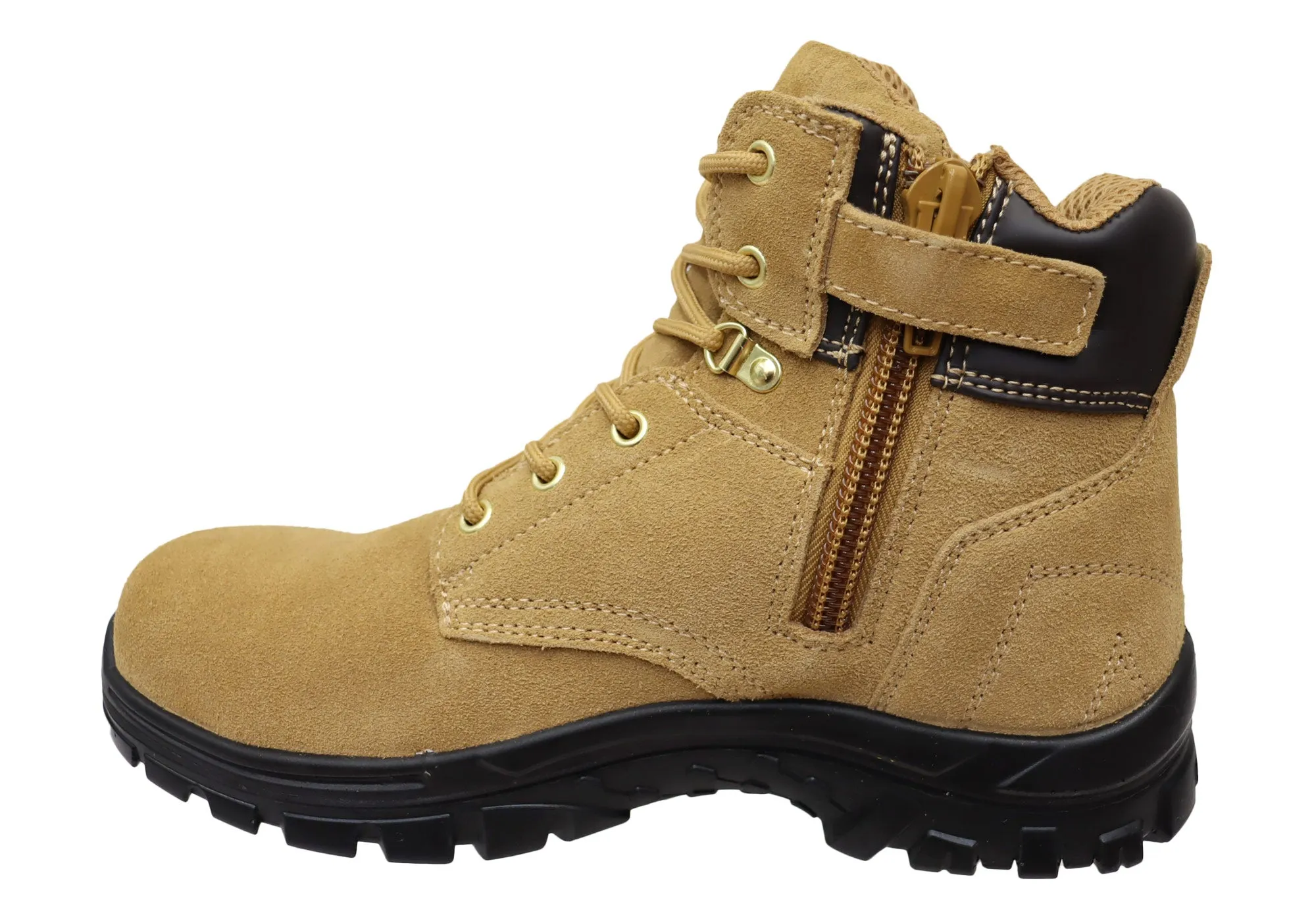 Mack Mens Leather Carpenter Lace Up Zip Safety Boots