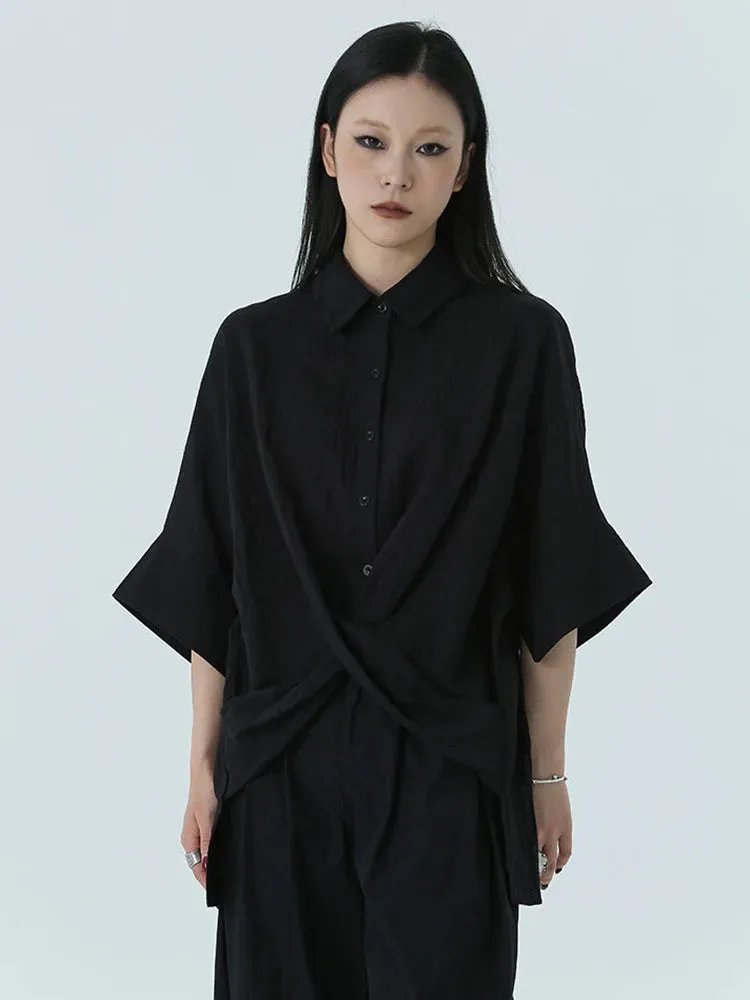 Marga Black Short Sleeve Blouse