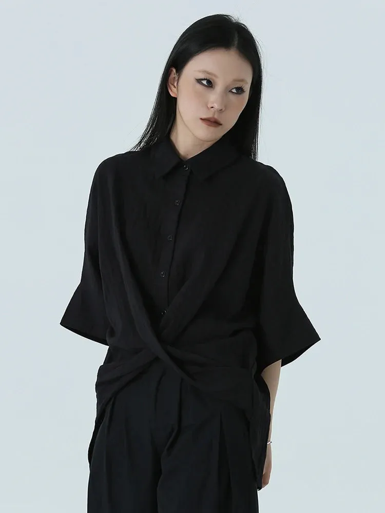 Marga Black Short Sleeve Blouse