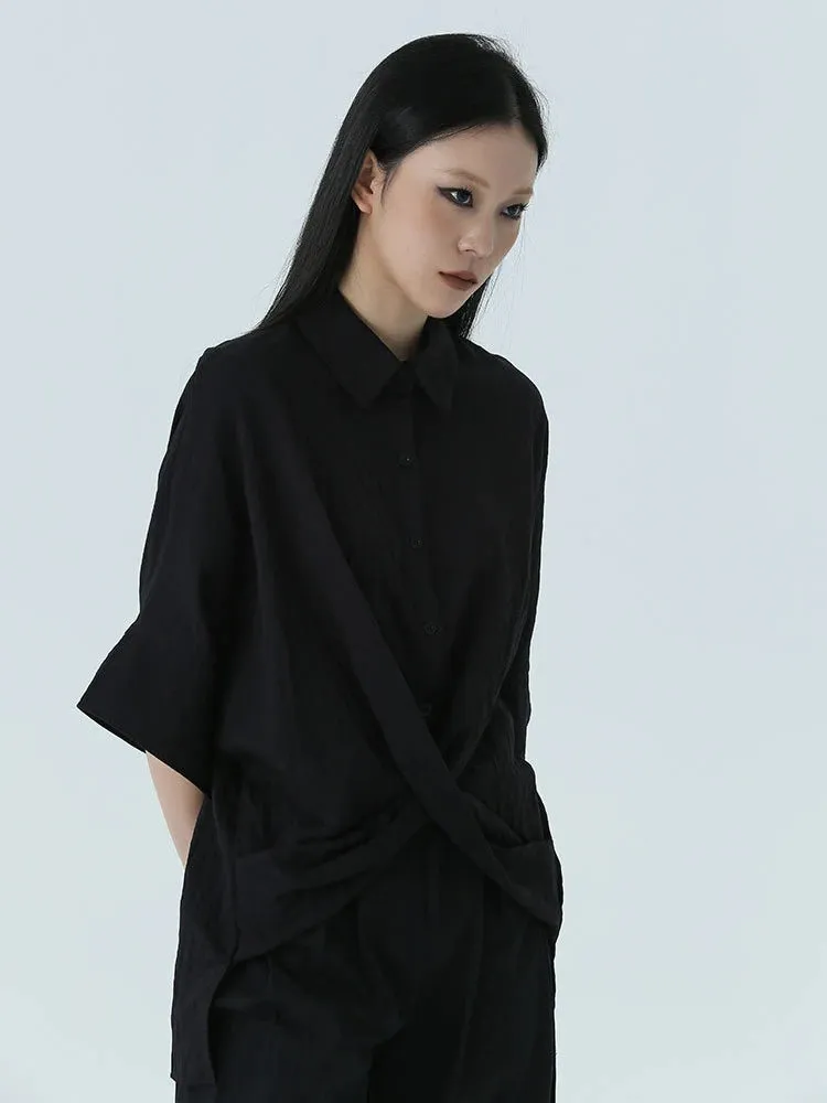 Marga Black Short Sleeve Blouse