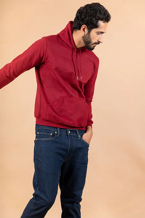 Maroon Solid Hoodie