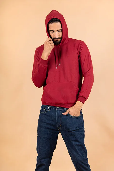 Maroon Solid Hoodie