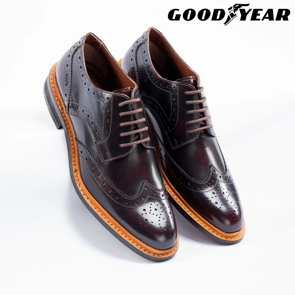 Men’s Goodyear Welted Shoes Premium Leather Bordo Brogues