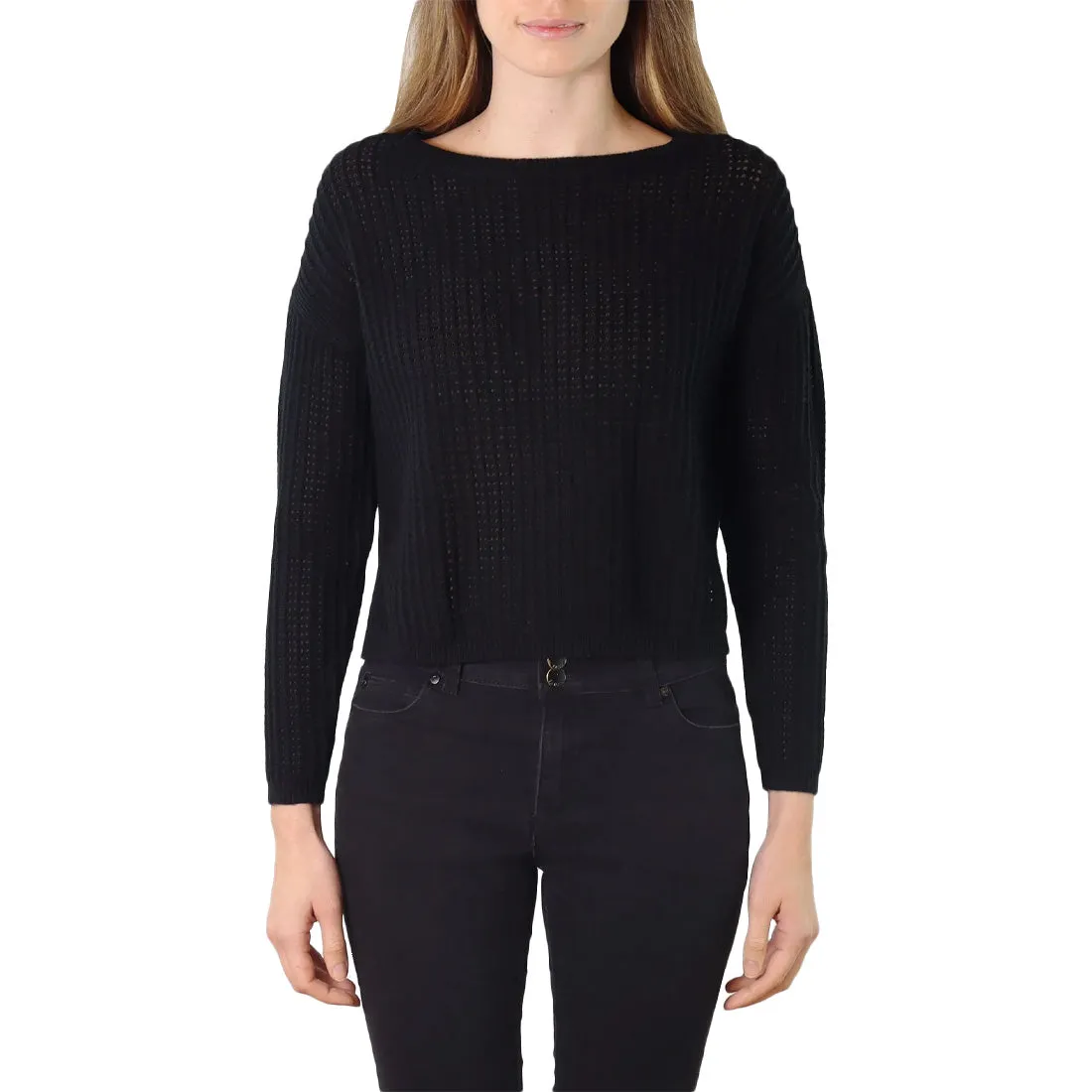 Metric Knits Perforated Sweater-Women's - Trendy Fashion Staple