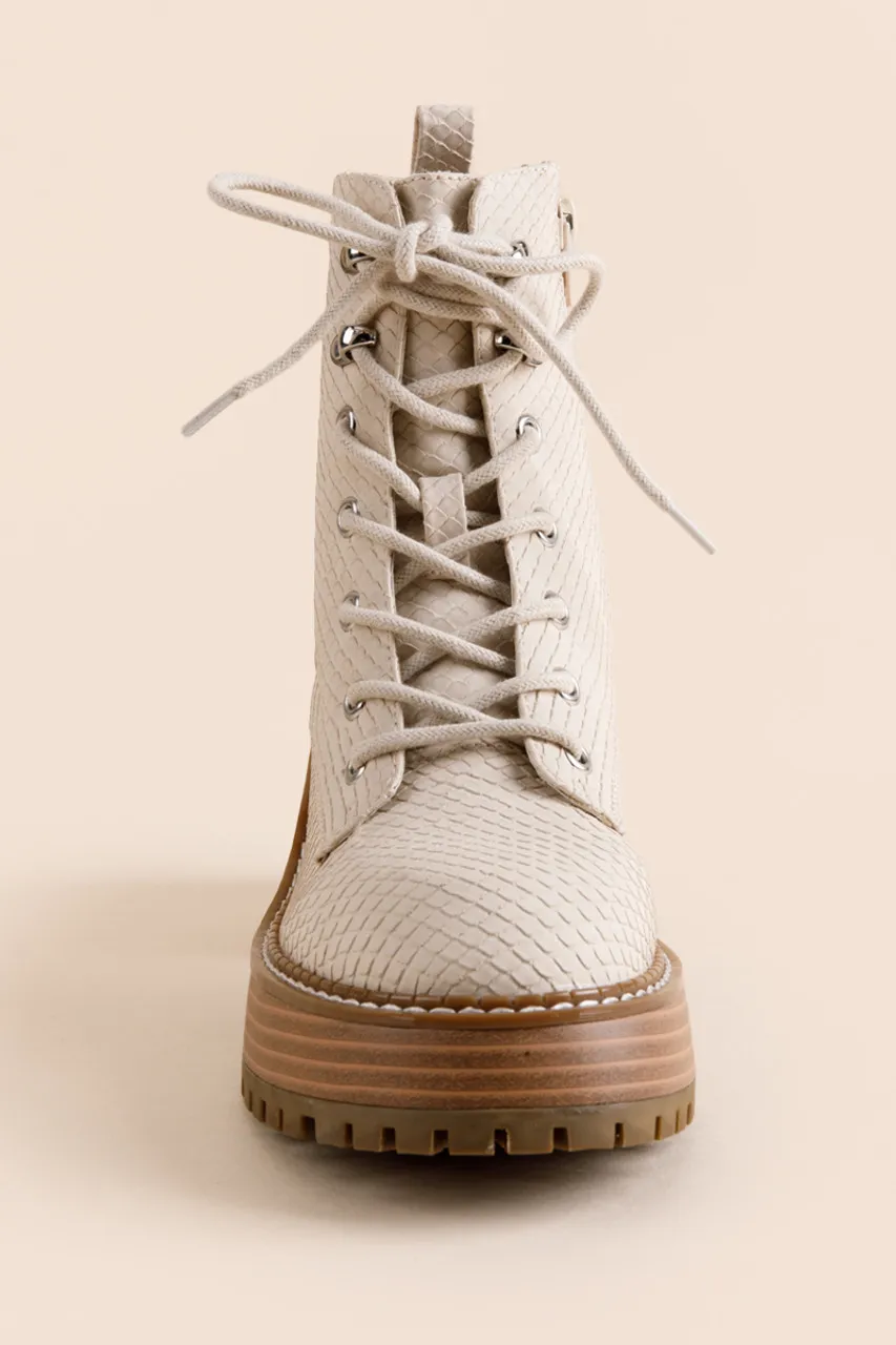 MIA Sian Snake Embossed Combat Boots