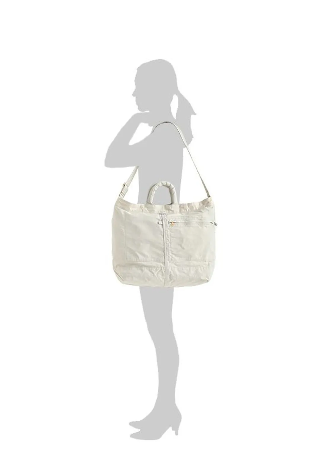 Mile 2Way Tote Bag (L) - White