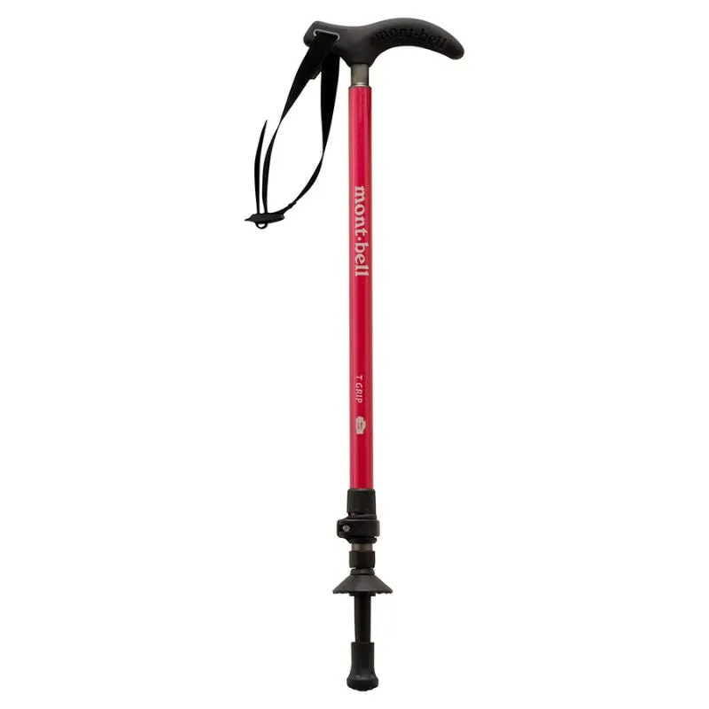 Montbell Trekking Pole with T Grip and Cam Lock in Wine Red