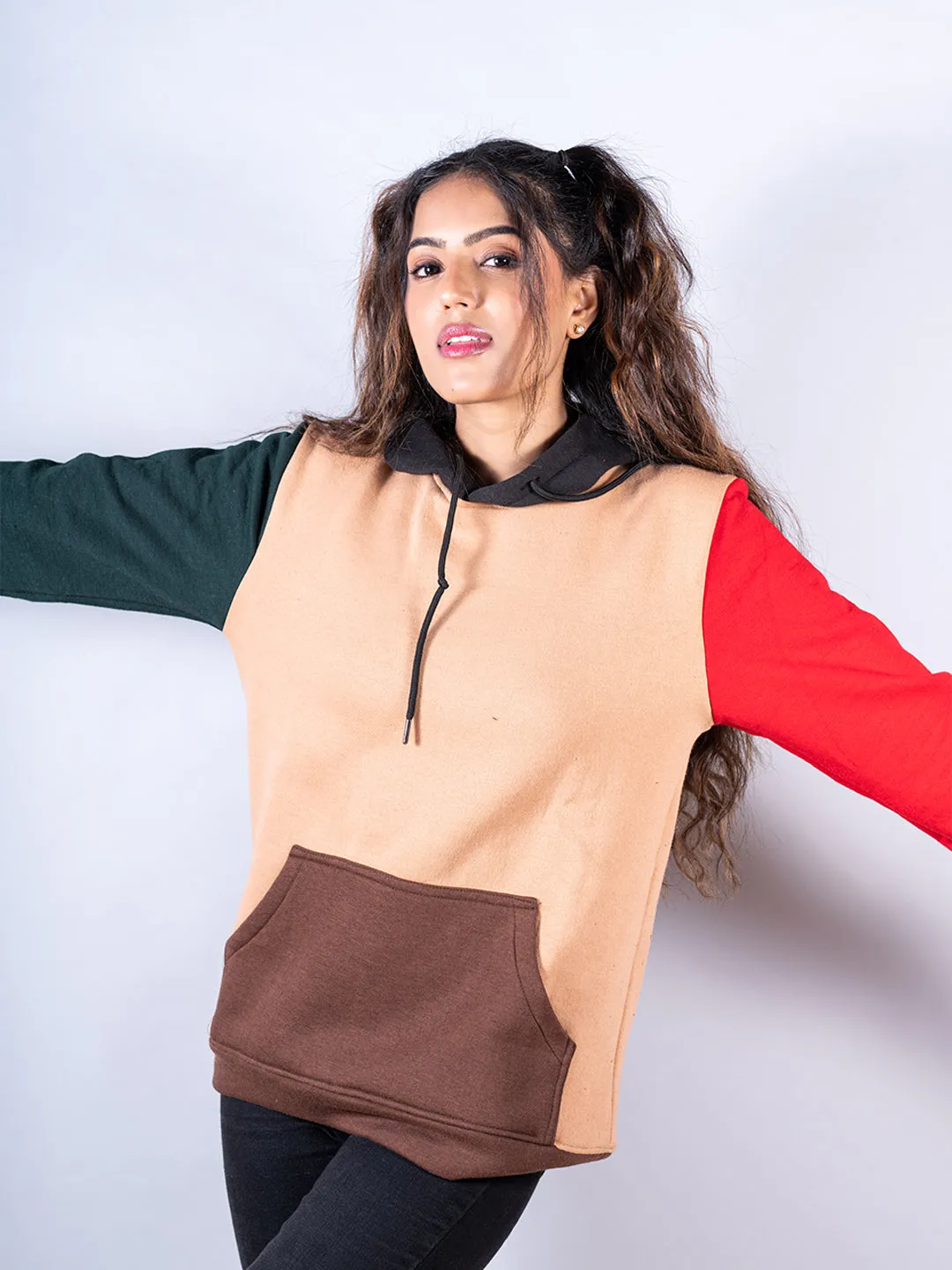 Multi color Block Hoodie For Women