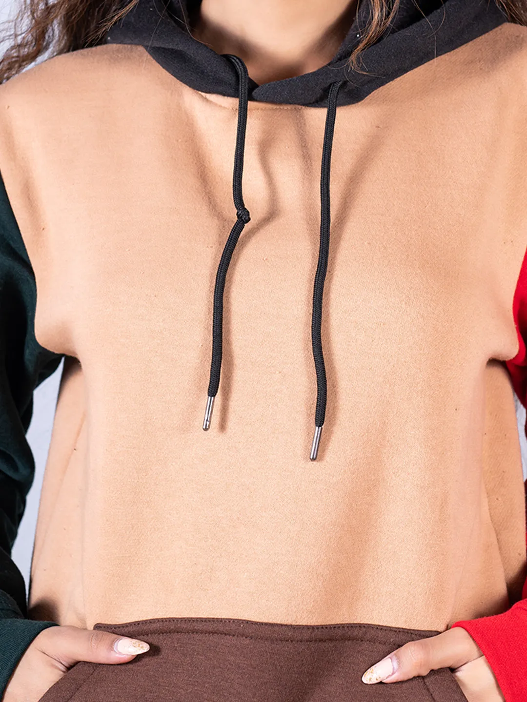 Multi color Block Hoodie For Women