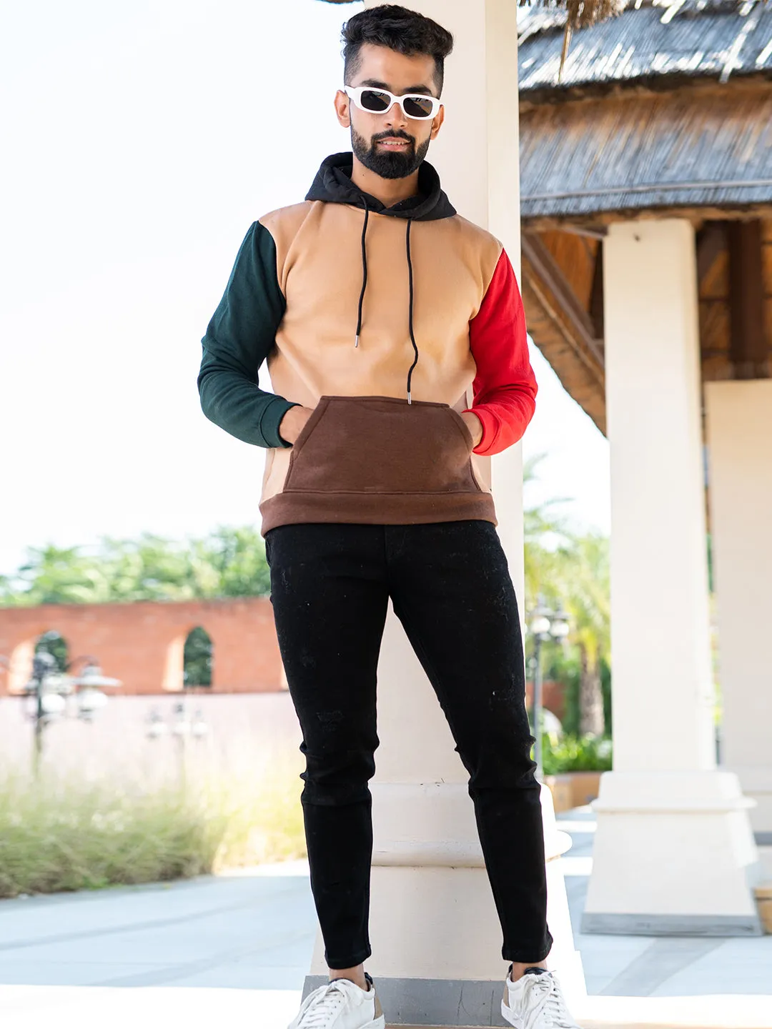 Multi color Block Hoodie