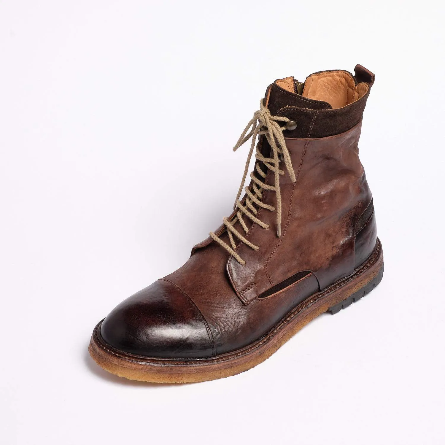 Natural Vacchetta leather dark brown Lipp Laced Mid Boot