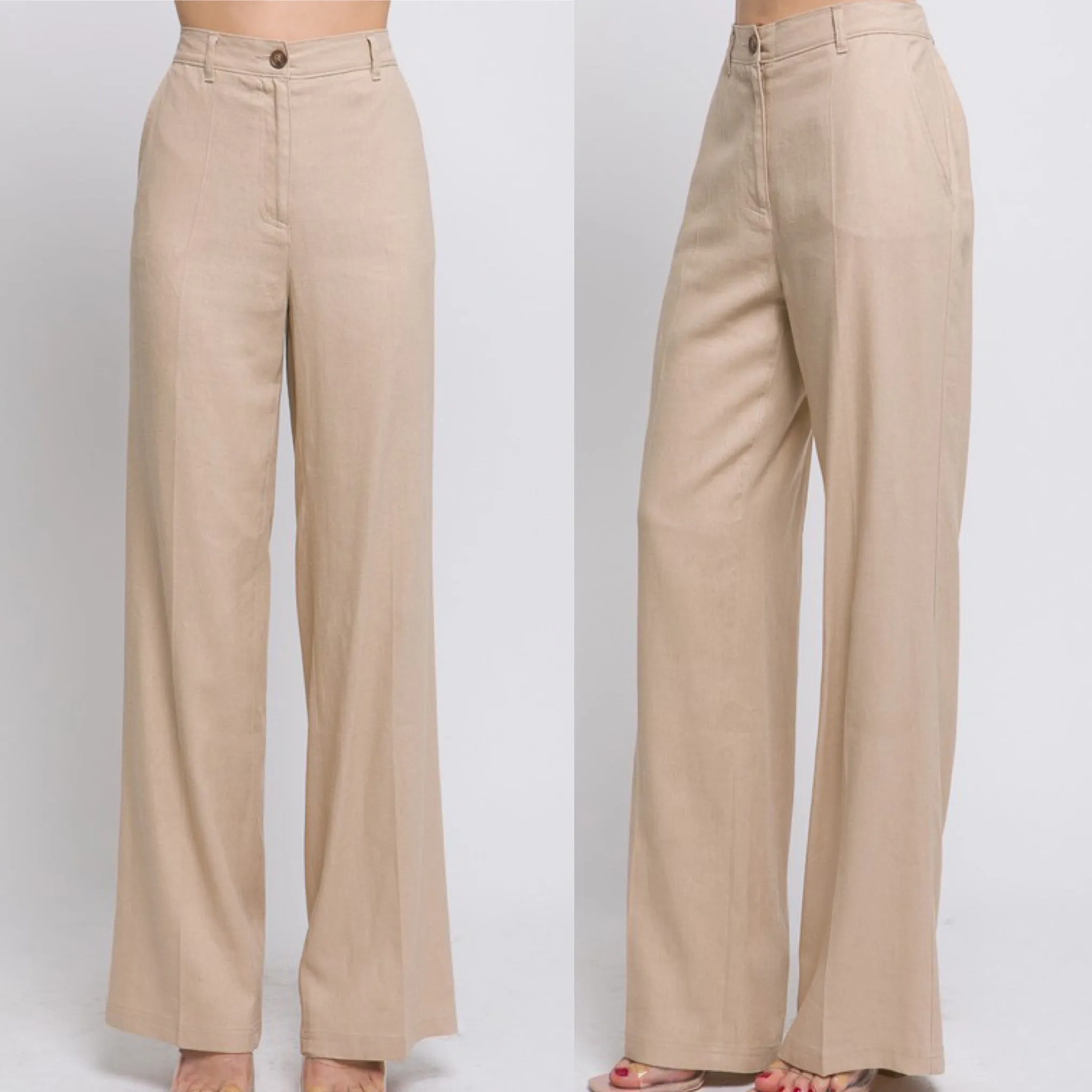 Necessary Linen Pants Khaki