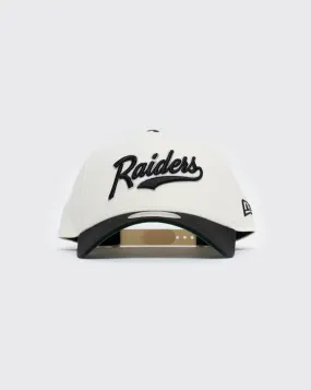 New Las Vegas Raiders Chrome Script Era 940 A-Frame Cap