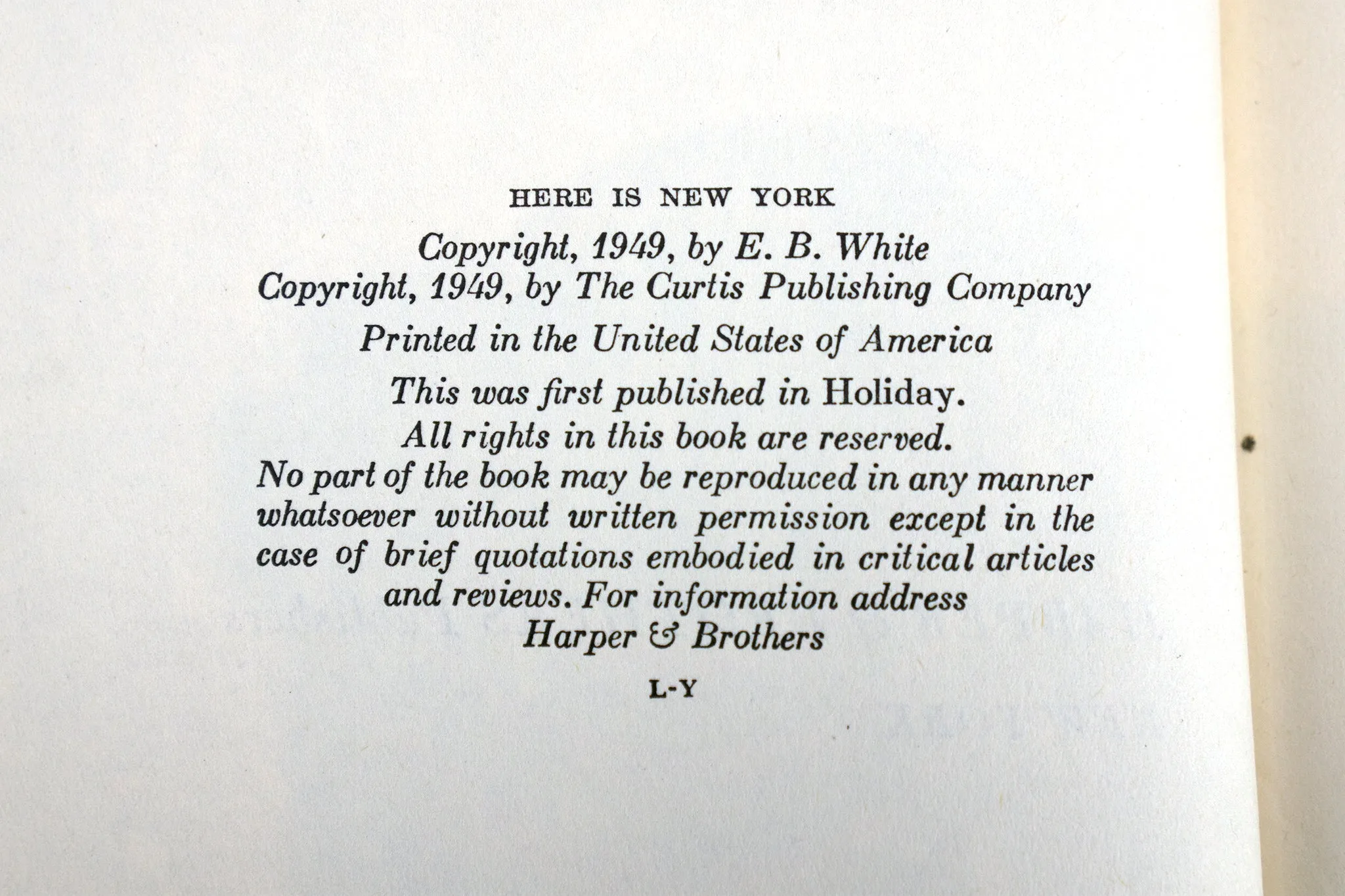 New York, E.B. White - Harper and Brothers Publishers, 1949.