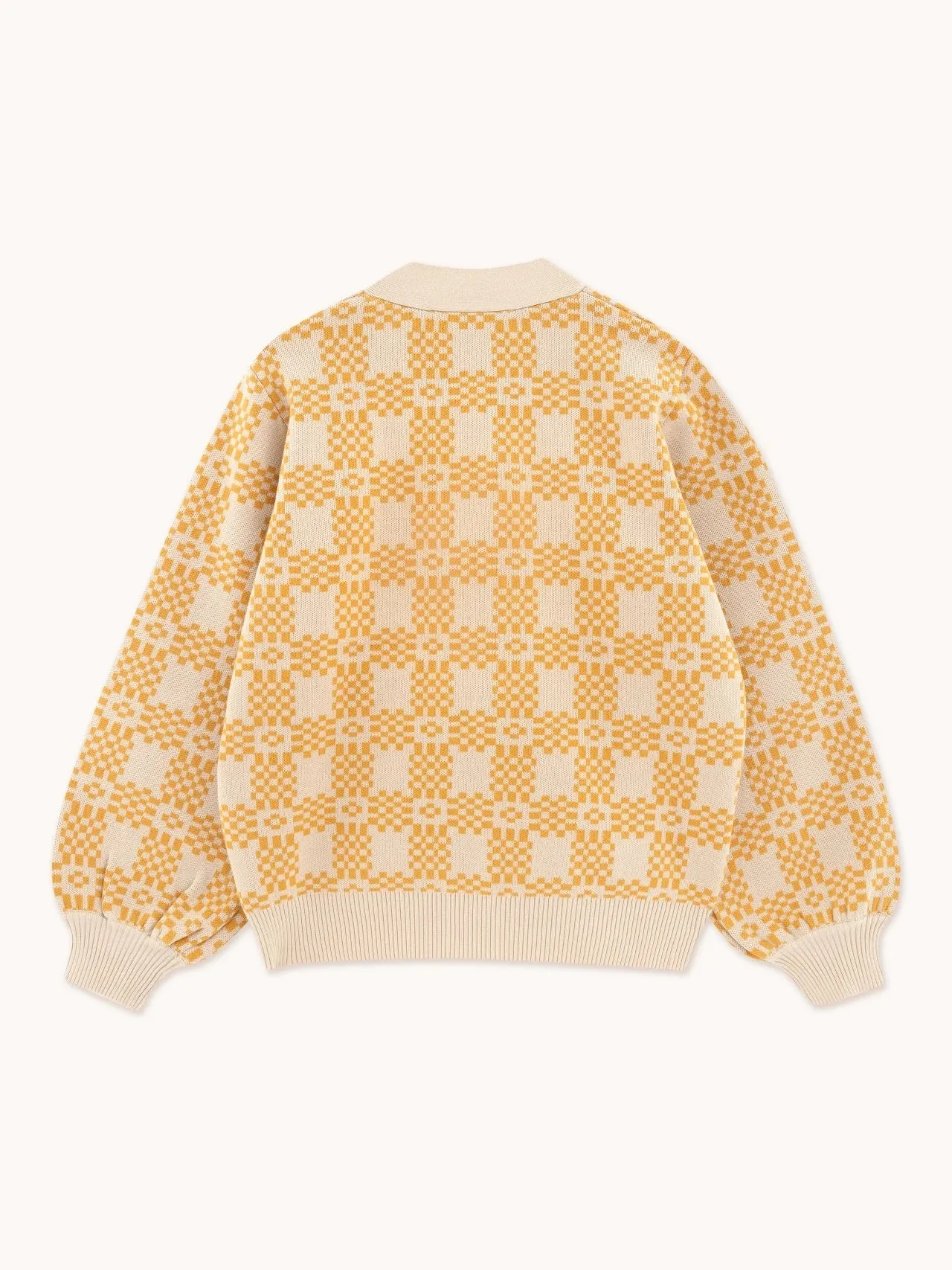 Nora Jacquard Cardigan - Pale Ochre color