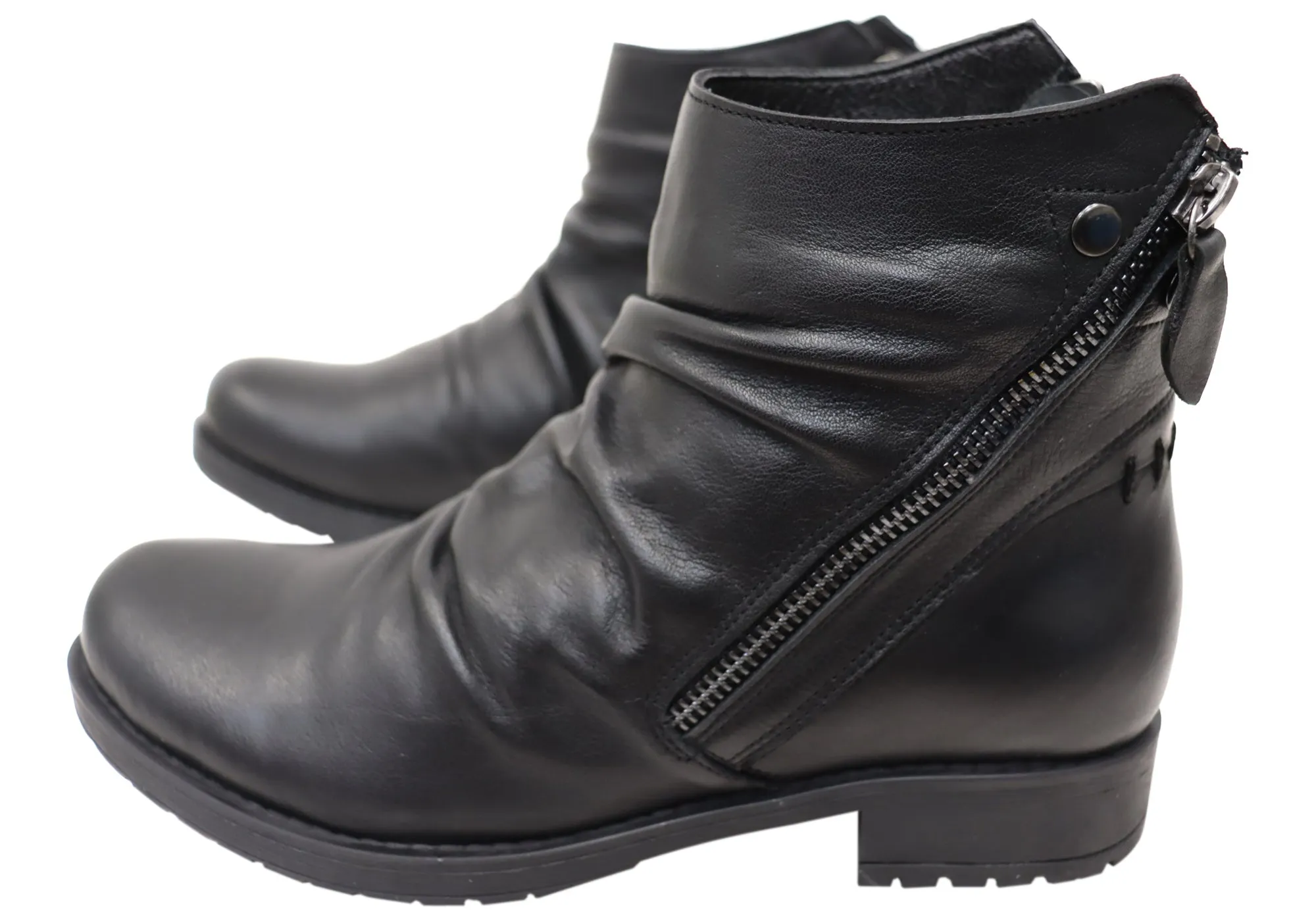 Orizonte Castle Womens European Comfortable Leather Ankle Boots