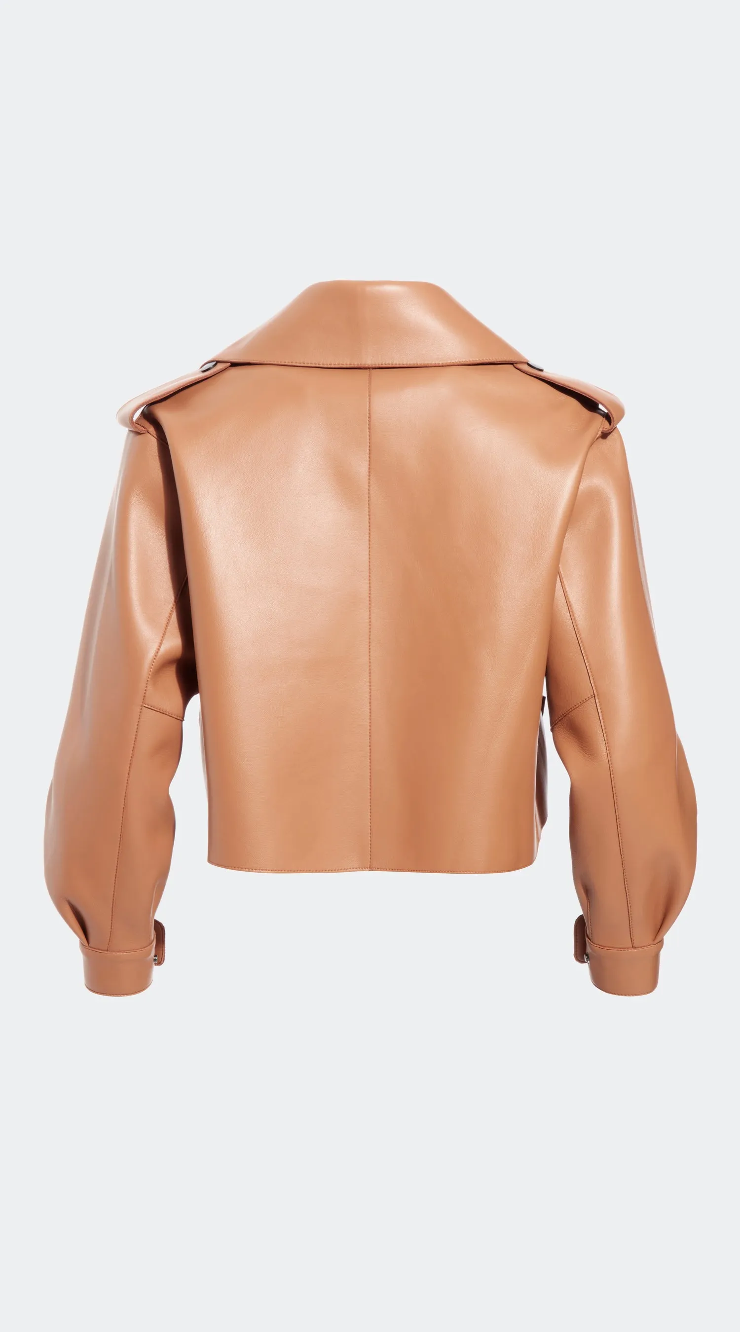 OUTLET Luxy Oversized Leather Jacket - Tan