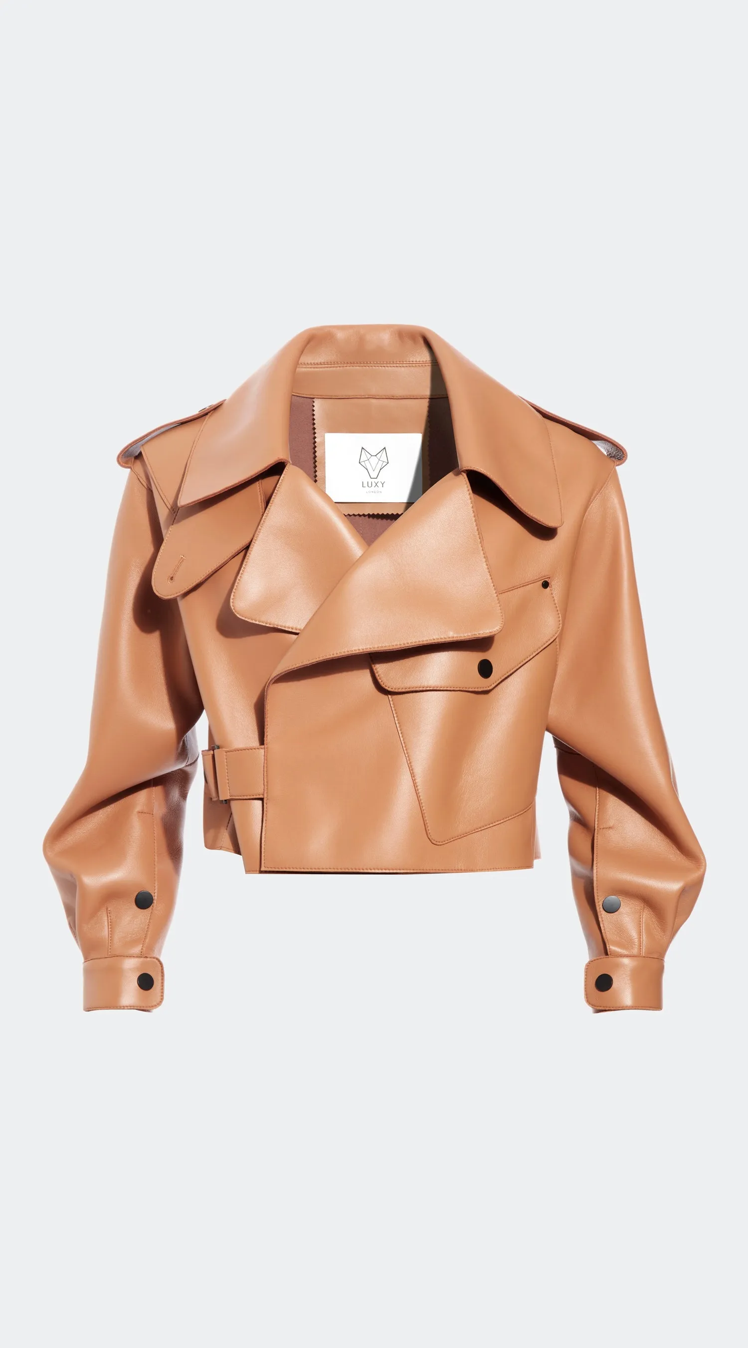 OUTLET Luxy Oversized Leather Jacket - Tan