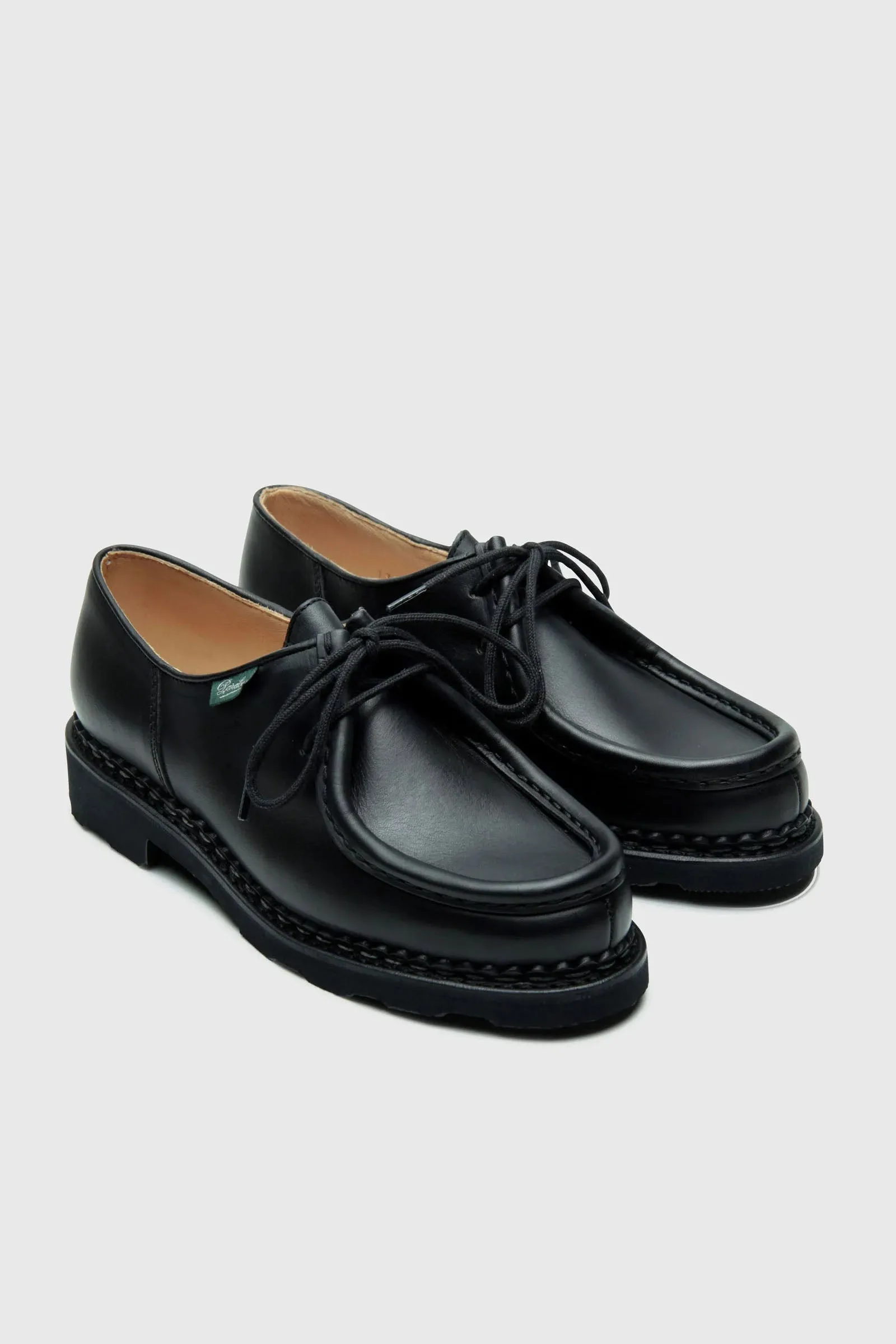 Paraboot black leather women's Derby shoes