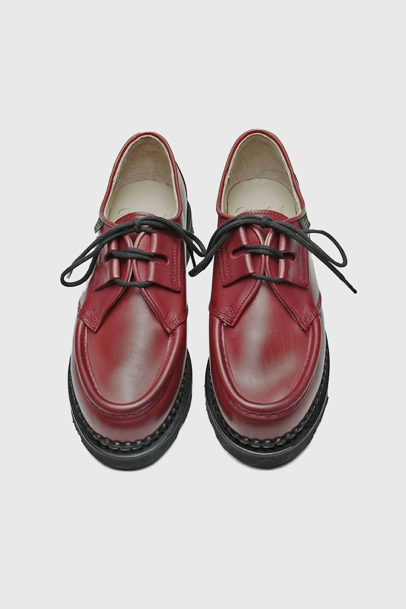 Paraboot women's red leather derby shoes - Beaubourg style