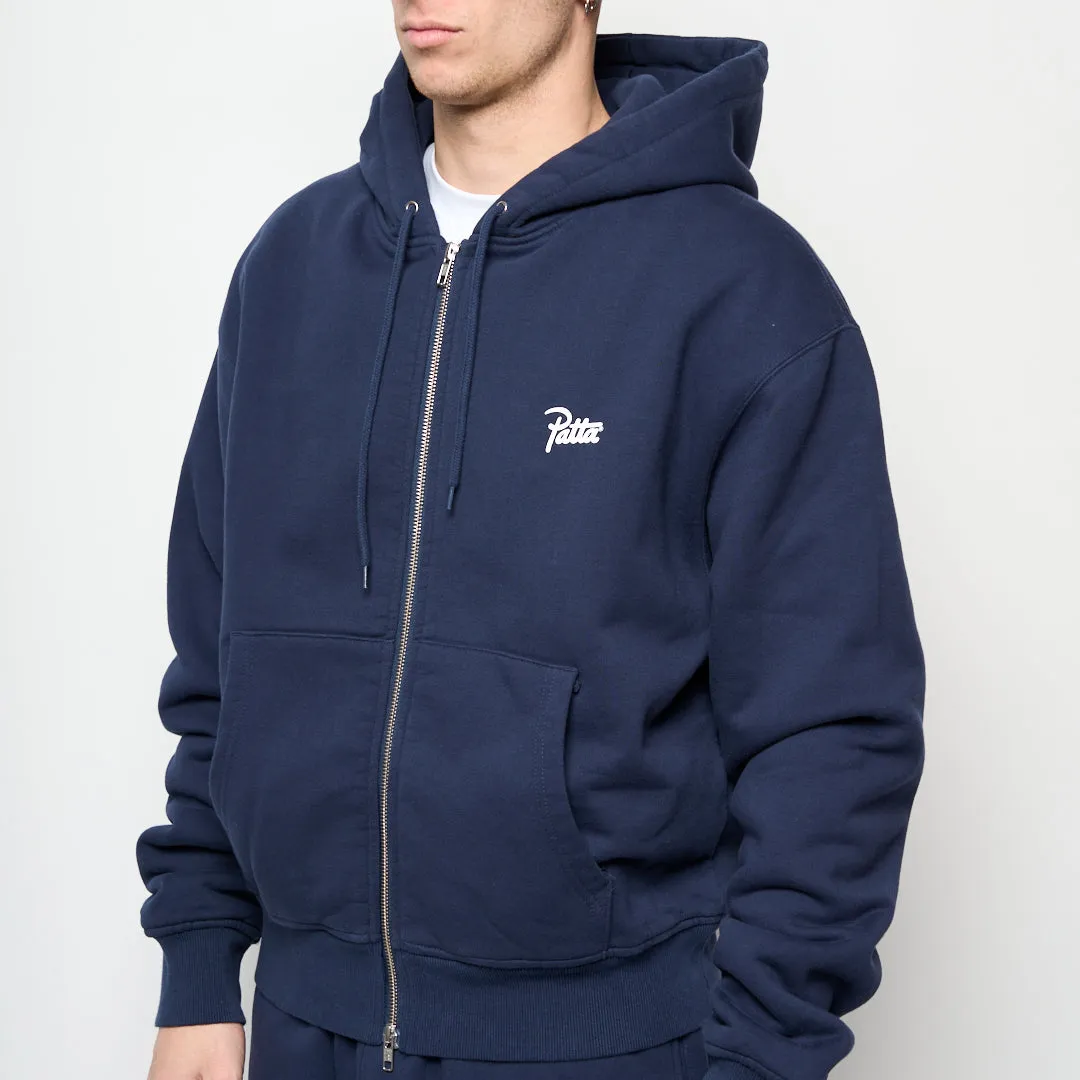 Patta - Classic Zip Up Hooded Sweater (Navy) H024