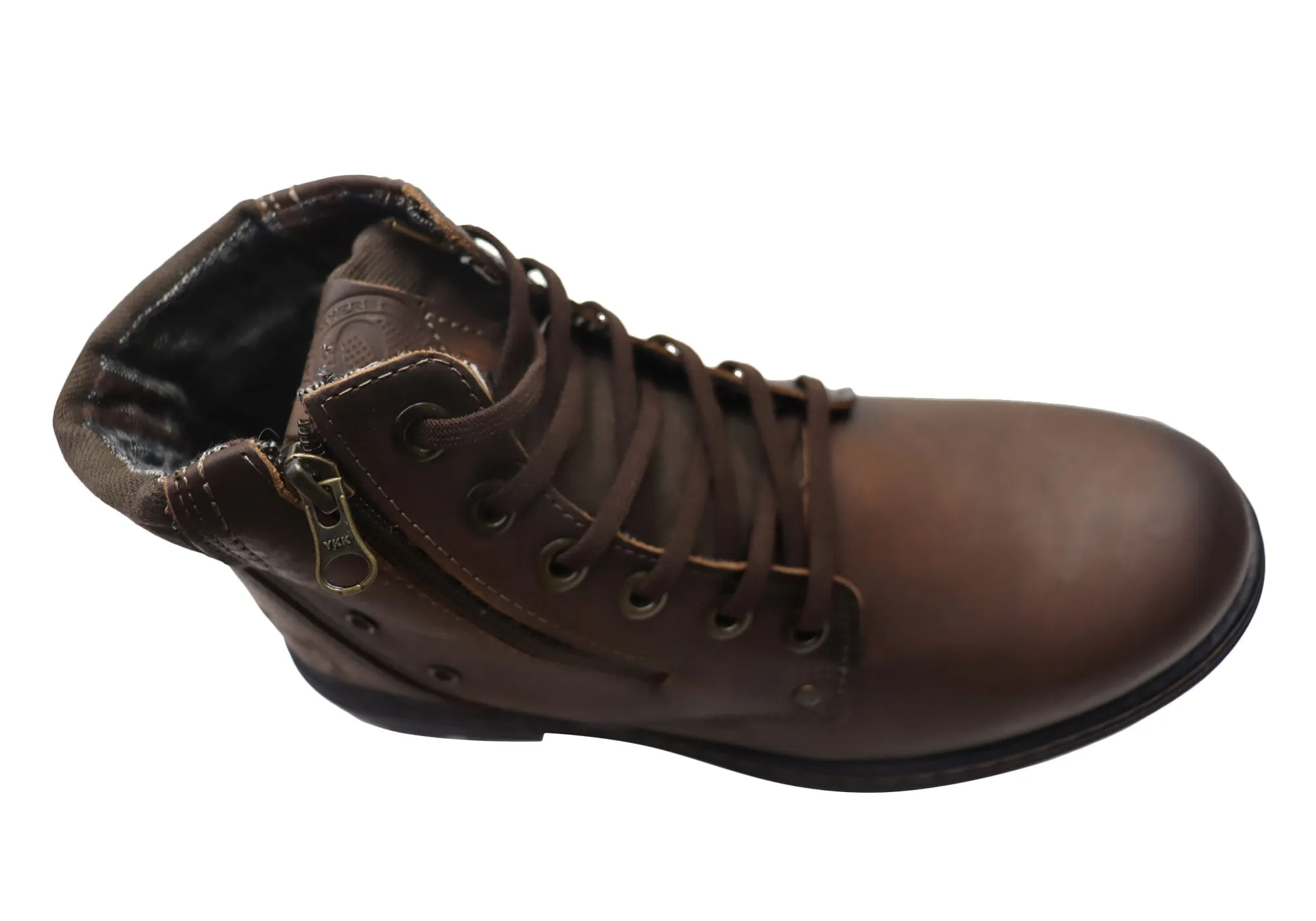 Pegada Bounty Mens Comfortable Leather Boots Made In Brazil