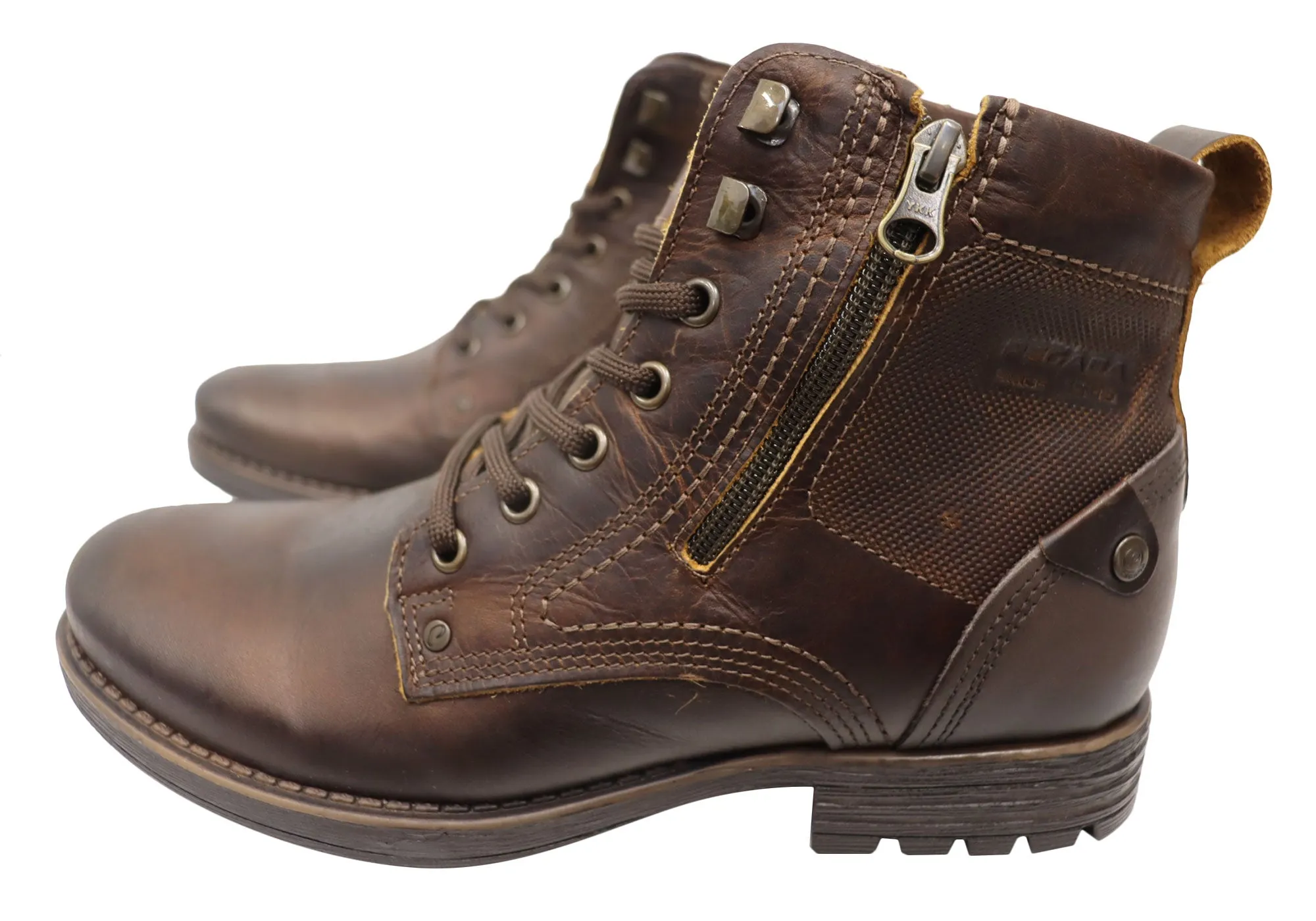 Pegada Diago Mens Comfortable Leather Boots Made In Brazil