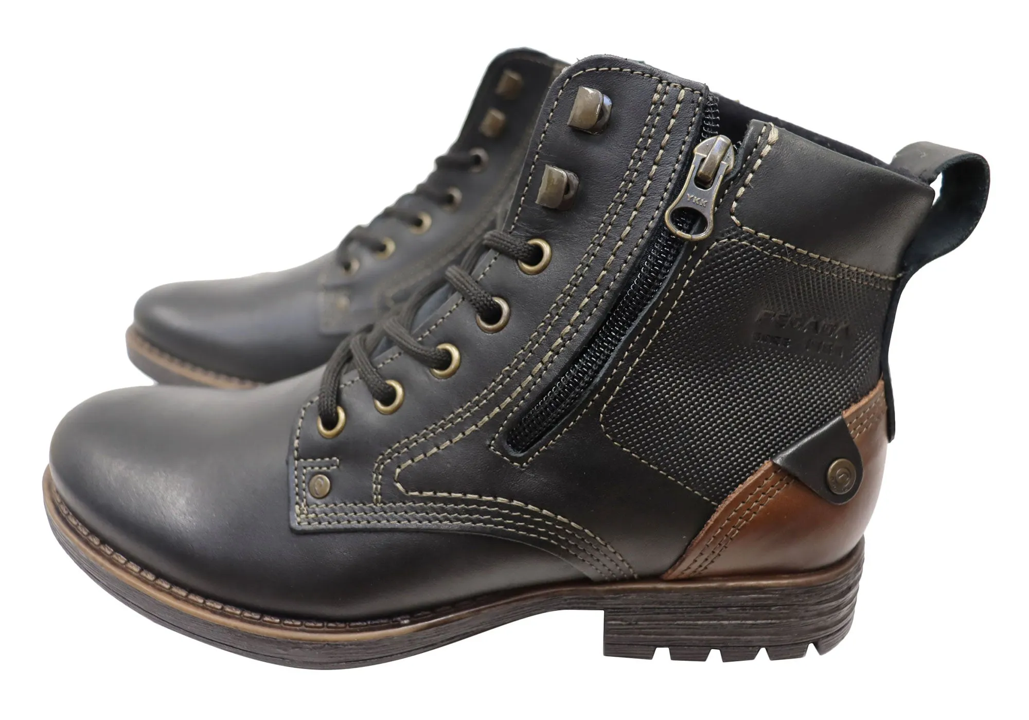 Pegada Diago Mens Comfortable Leather Boots Made In Brazil