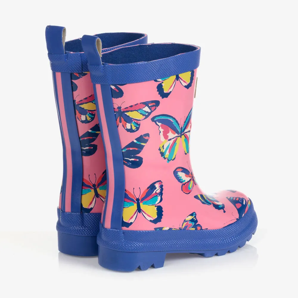 Pink Butterflies Rain Boots