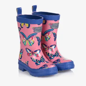 Pink Butterflies Rain Boots