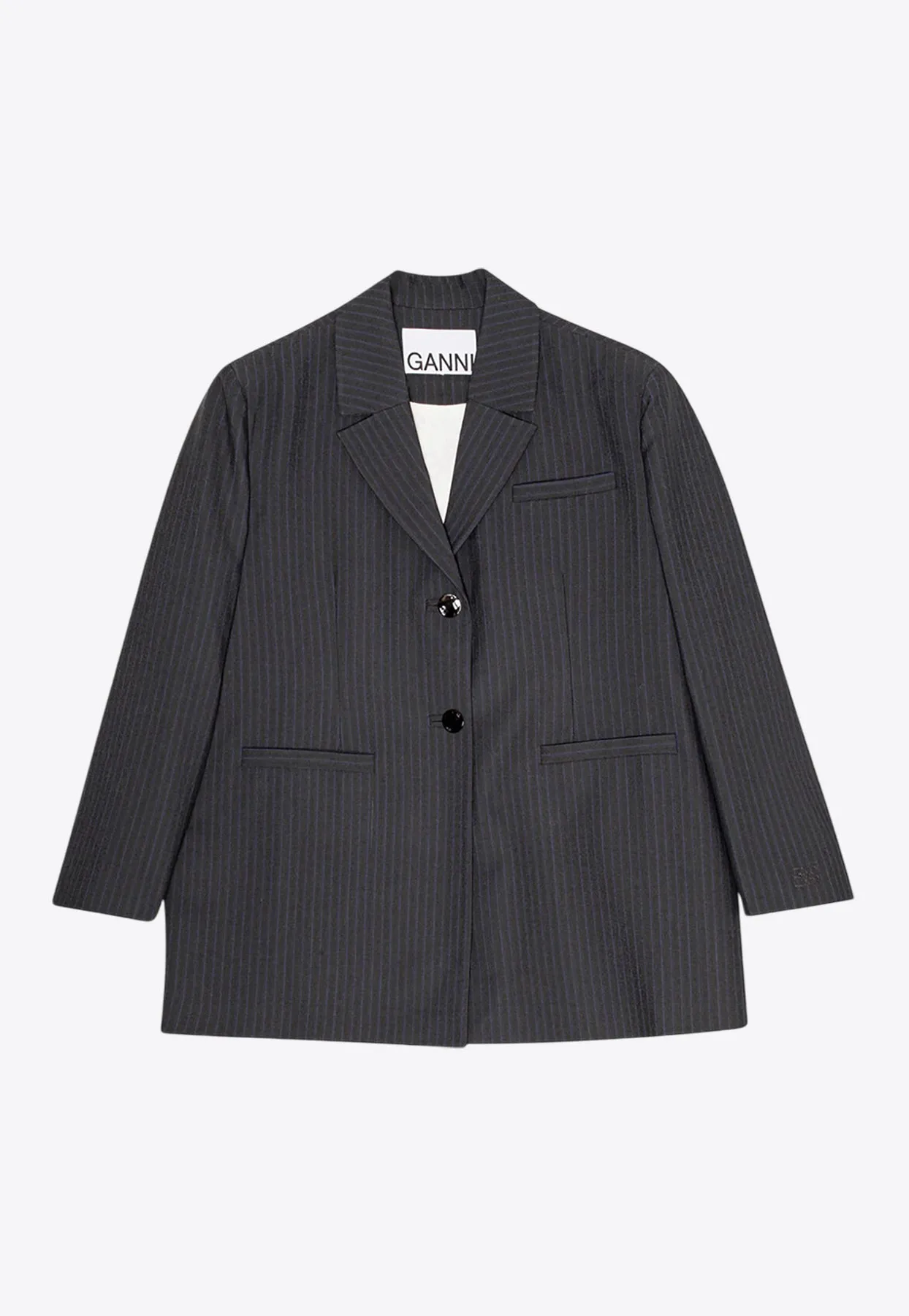 Pinstripe Oversized Single-Breasted Blazer