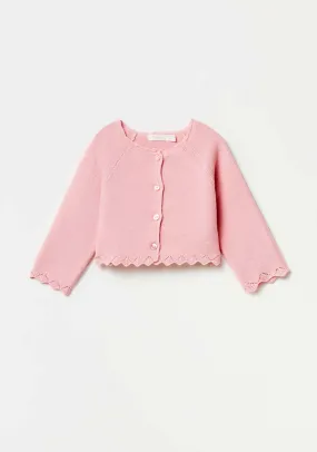 Plain Pink Knit Cardigan