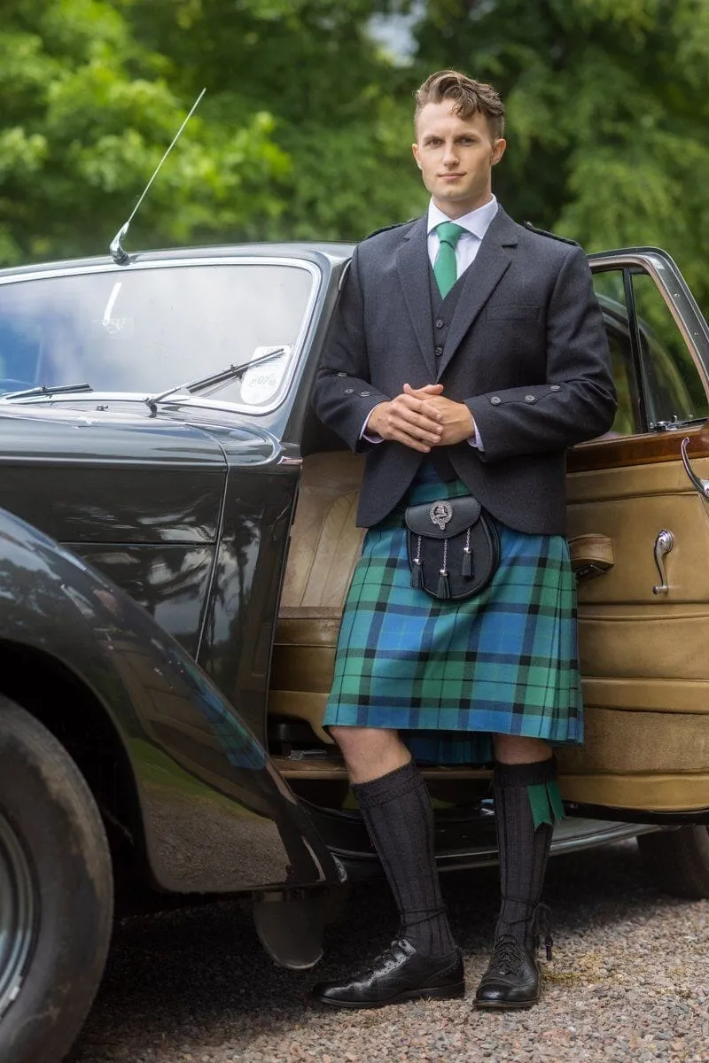 Premium Kilt for Men - MacKay Ancient Tartan 40W, 23-27L