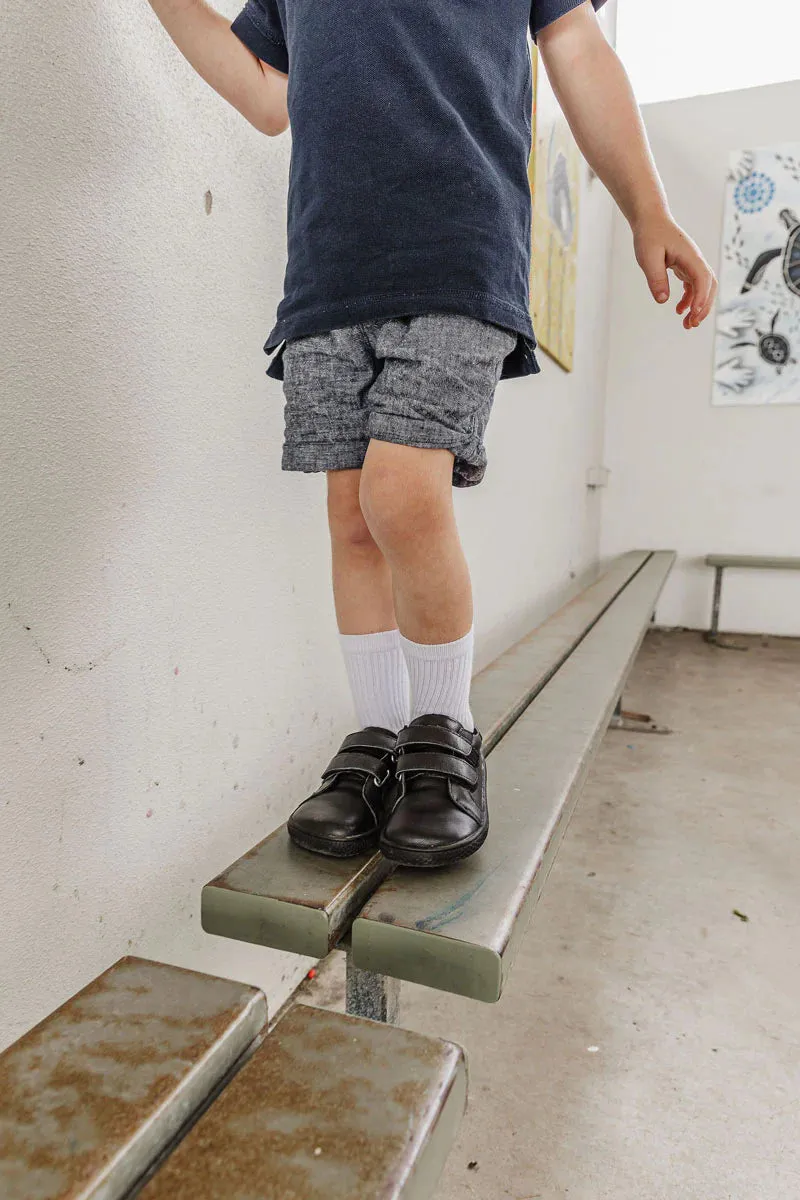 Primal Kids School Shoes - Classic Blackout Leather - Buy Online Now!