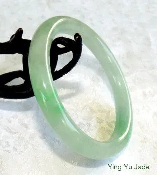 Qing Dynasty Jadeite Jade Bangle Bracelet (TI-1286) - Vintage Estate Classic Round Old Mine Lao Pit - 56.5mm