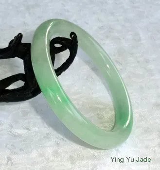 Qing Dynasty Jadeite Jade Bangle Bracelet (TI-1286) - Vintage Estate Classic Round Old Mine Lao Pit - 56.5mm