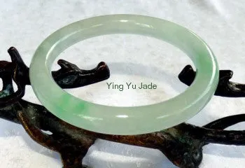 Qing Dynasty Jadeite Jade Bangle Bracelet (TI-1286) - Vintage Estate Classic Round Old Mine Lao Pit - 56.5mm