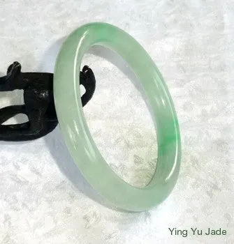 Qing Dynasty Jadeite Jade Bangle Bracelet (TI-1286) - Vintage Estate Classic Round Old Mine Lao Pit - 56.5mm