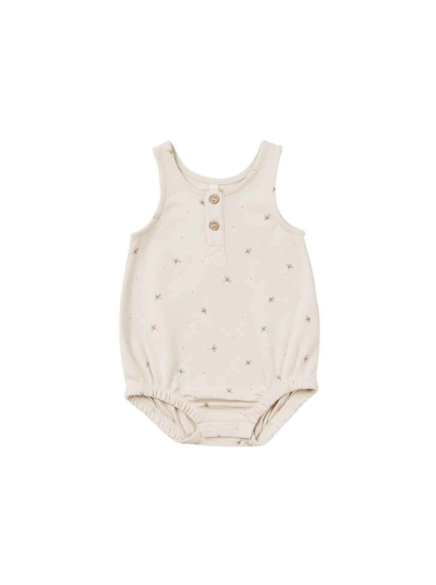 Quincy Mae bees sleeveless bubble romper