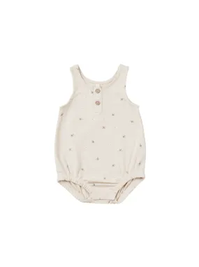 Quincy Mae bees sleeveless bubble romper